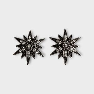 🌟3/$15Dark Silver Sparkling Starburst Earrings